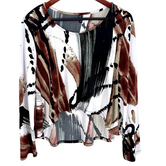 By JJ Womens XL Cropped Wearable Art to Wear Unique Artsy Blouse Shirt Top - Picture 1 of 7